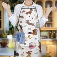 thumbnail image 5 of Cartoon Dachshund Apron-Garden Aprons for Women with Pockets-Cotton Linen Waterproof Kitchen Cooking Gardening Aprons Adjustable for Kitchen,Cooking,BBQ and Salon 33x27 Inch, 5 of 5