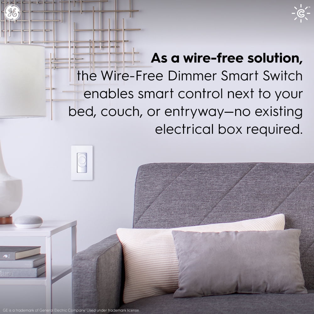 GE CYNC Smart Color Changing Light Bulb and Smart Wire-Free Dimmer Switch Bundle, Alexa and Google Home Compatible, Bluetooth and Wi-Fi Enabled (1 Pack)