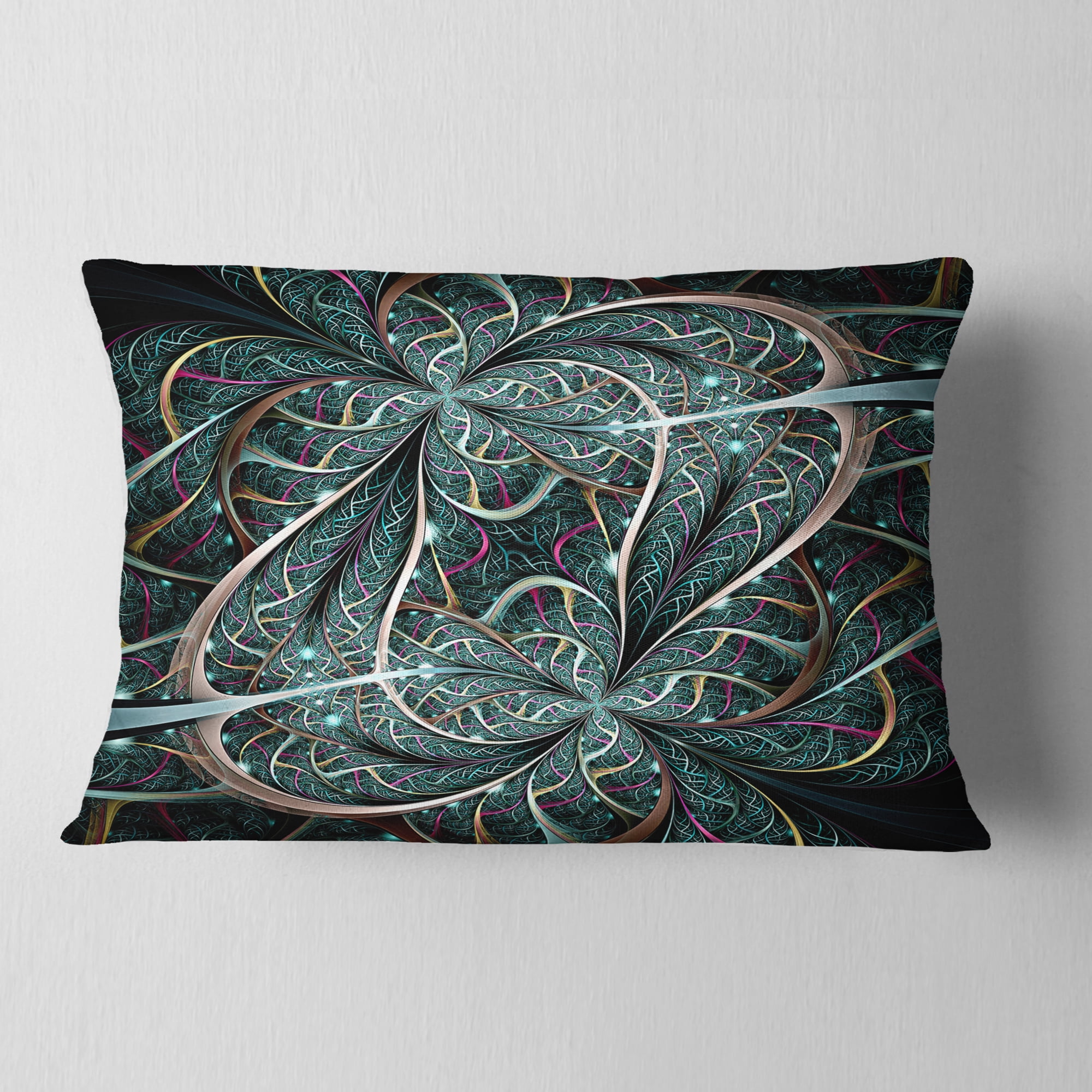 Designart 12" x 20" Purple Polyester Throw Pillow
