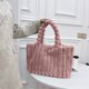 thumbnail image 3 of Bolso de tela suave de gran capacidad para mujer, bolso de hombro de tela gris, elegante bolso de uso diario con asa cómoda, 11.81 x 9.45 x 5.91 pulgadas, liviano 0.6 lb, 3 of 5