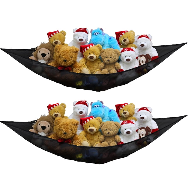 Juego de 2 hamacas con forma de animal de peluche, sencillo, para el hogar, color negro
