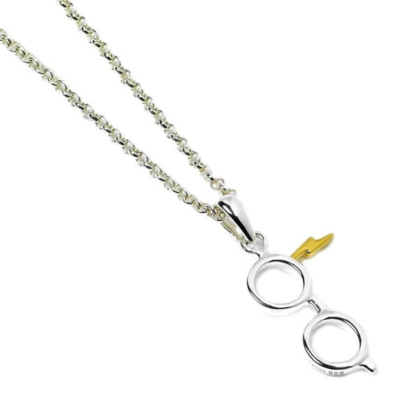 Harry Potter Sterling Silver Lightning Bolt and Glasses Necklace