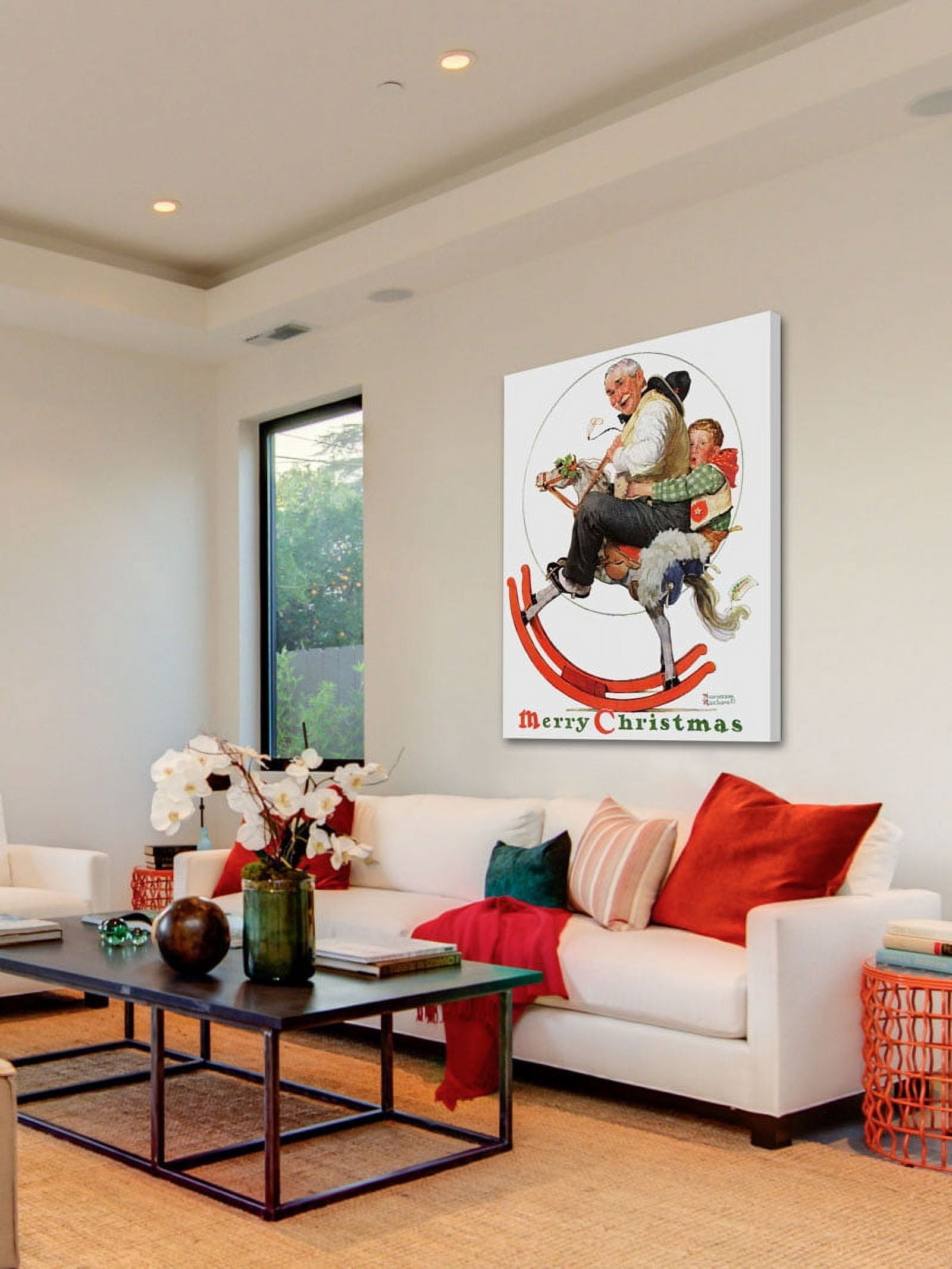 Marmont Hill "Gramps on Rocking Horse" by Norman Rockwell Painting Print on Canvas