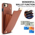 thumbnail image 7 of Feishell for iPhone 7/8/SE 2020/SE 2022 4.7 inch Back Wallet Case with Back Accordion Folding Card Holder,Shockproof Premium PU Leather Button Card Slots Anti-Scratch Phone Case,Brown, 7 of 7