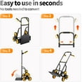 thumbnail image 5 of Stair Climbing Dolly, Upgraded Heavy-Duty Stair Climber Hand Truck 770 Lbs Capacity, Foldable Cart for Stairs with 13.8" x 11.6" Nose Plate, 6 Wheels and 2 Ropes for Home,Office or Shopping, 5 of 8