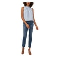 thumbnail image 3 of VINCE CAMUTO Womens Light Blue Ruffled Pleated Keyhole Back Sleeveless Mock Neck Top Plus 2X, 3 of 4