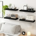 thumbnail image 4 of Fairy 15.8in Floating Shelves, Wall Shelves Set of 4, Shelves for Wall Decor, with Invisible Brackets, 15.8x1.2x5.5inches, Black, 4 of 6