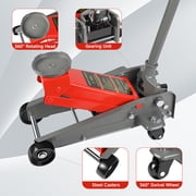 3 Ton Low Profile Floor Jack 5.31-18.11 Inch Lift, 6600 LB Hydraulic Car Jack with Wheels for Garage Auto Repair,Red
