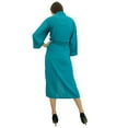 thumbnail image 4 of Bimba Women Long Solid Belt Robe Soft Modal Cotton Wrap Round Plain Bath Robe, 4 of 9