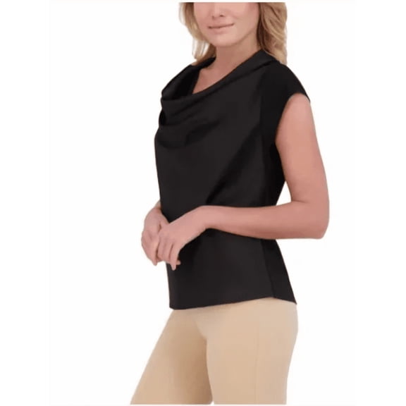 Dkny Ladies Cowl Neck Sleeveless Top, Black, XXL