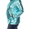 thumbnail image 5 of White Mark Women's Plus Size Metallic Puffer Coat, 5 of 5