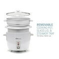 Elite Gourmet ERC003ST 6Cup Rice Cooker with Steam Tray White