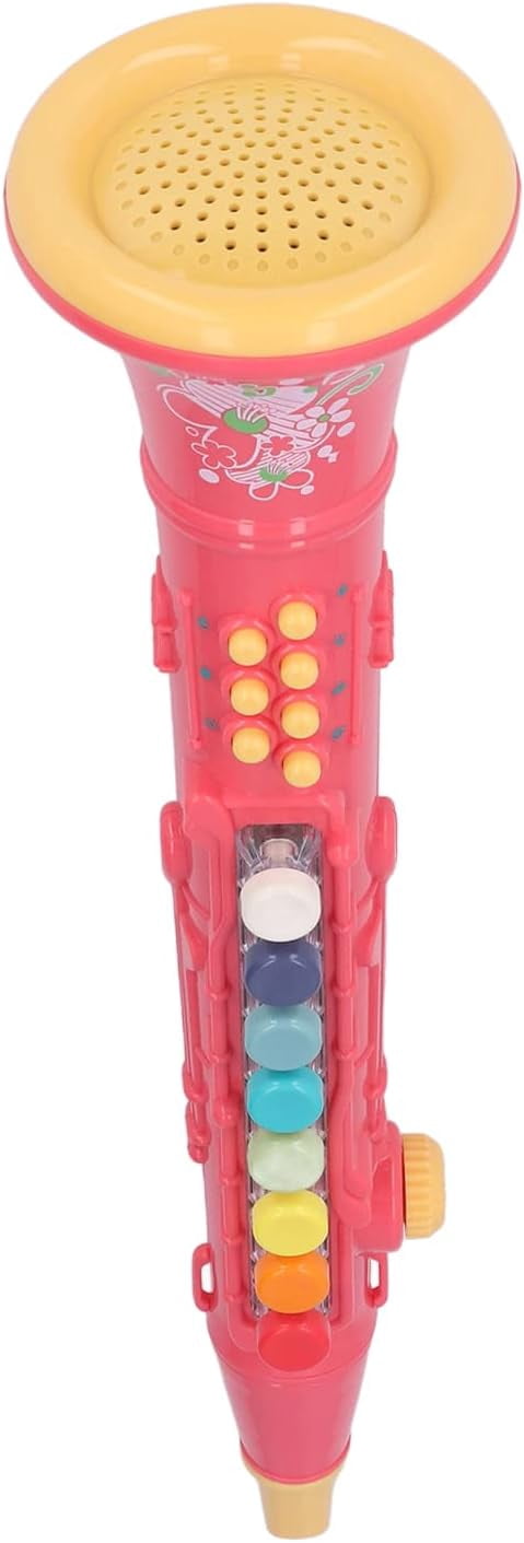 ABCISI Toy Clarinet, Children Musical Instrument Simulation Instrument Clarinet with Lights Volume Adjustable, Clear Sound, Beautiful Melody, Interesting to Play (Red)