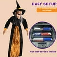 thumbnail image 4 of Halloween animated witch with sound and light effects (AAA batteries not included), perfect for haunted house decoration, voice-activated witch party horror hangings, Halloween escape props, 4 of 8