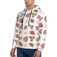 thumbnail image 3 of Uemuo Strawberry Pattern Men's Hoodie - Casual Pullover Hoodie with Kangaroo Pocket, Stylish Hooded Sweatshirt for Everyday Wear-4X-Large, 3 of 7
