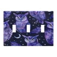 thumbnail image 2 of 2 Gang Light Switch Cover Plate Watercolor Owls and Moon Wall Plate Decorate Electrical Outlet Cover Plates 4.56”x4.48”, 2 of 8