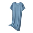 thumbnail image 2 of Naittoop Modal Nightgowns for Womens, Short Sleeve Sleep Dress, Soft Comfy Summer Cooling Night Shirts Sleepwear, 2 of 5