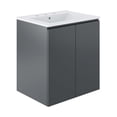 thumbnail image 2 of Modway Bryn 24" Wall-Mount Bathroom Vanity in Gray White, 2 of 9