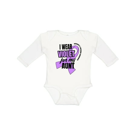 

Inktastic I Wear Violet for My Aunt Hodgkins Lymphoma Awareness Gift Baby Boy or Baby Girl Long Sleeve Bodysuit