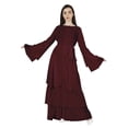 thumbnail image 1 of Bimba Robes Abaya Traditionnelles Musulmanes pour Femmes Manches Cloche Robe de Prière Islamique avec Hijab, 1 of 7