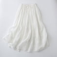 thumbnail image 2 of Huresd Women's Casual Cotton Linen Skirts with Pockets White M, 2 of 6