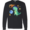 thumbnail image 3 of Inktastic Tyrannosaurus Rex Vs. Meteor Fun Space Dinosaur Long Sleeve T-Shirt, 3 of 5