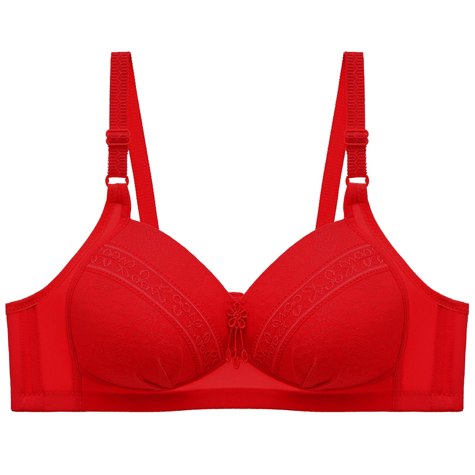 Bigersell Push-Up T-Shirt Bra Women Solid Color Comfortable Hollow Out Bra  Underwear No Underwire Women Size Padded Bra with Straps, Style 8181, Red  44D 