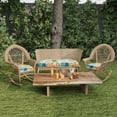 thumbnail image 2 of Jordan Manufacturing 18" x 18" Senorita Pelican Turquoise Floral Square Tufted Contoured Outdoor Wicker Seat Cushion (2 Pack), 2 of 11