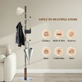 thumbnail image 5 of PUKNLY Wooden Coat Rack Freestanding, Hall Tree Hanger with Resin Hooks, Adjustable Heavy Duty Coat Stand for Hanging Clothes, Bags, Hats, and Umbrellas in Living Room, Bedroom, Entryway, and Hallway, 5 of 8