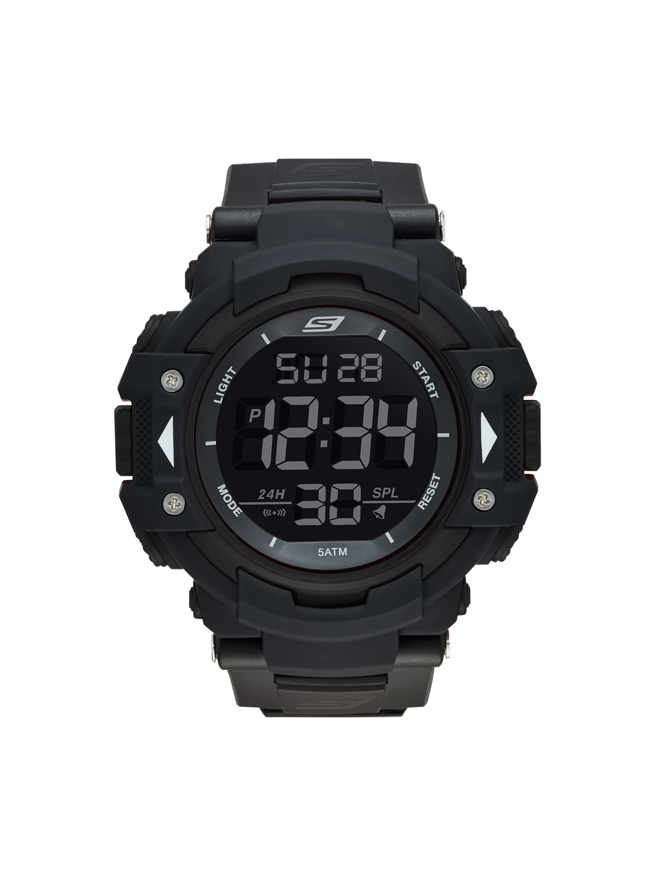 Skechers Synthetic Flournoy Quartz Nylon Casual Sports Digital Watch in Black Womens Mens Accessories Mens Watches 