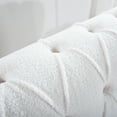 thumbnail image 6 of Holaki 84" Fabric Rolled Arm Chesterfield 3 Seater Sofa, White, 6 of 14