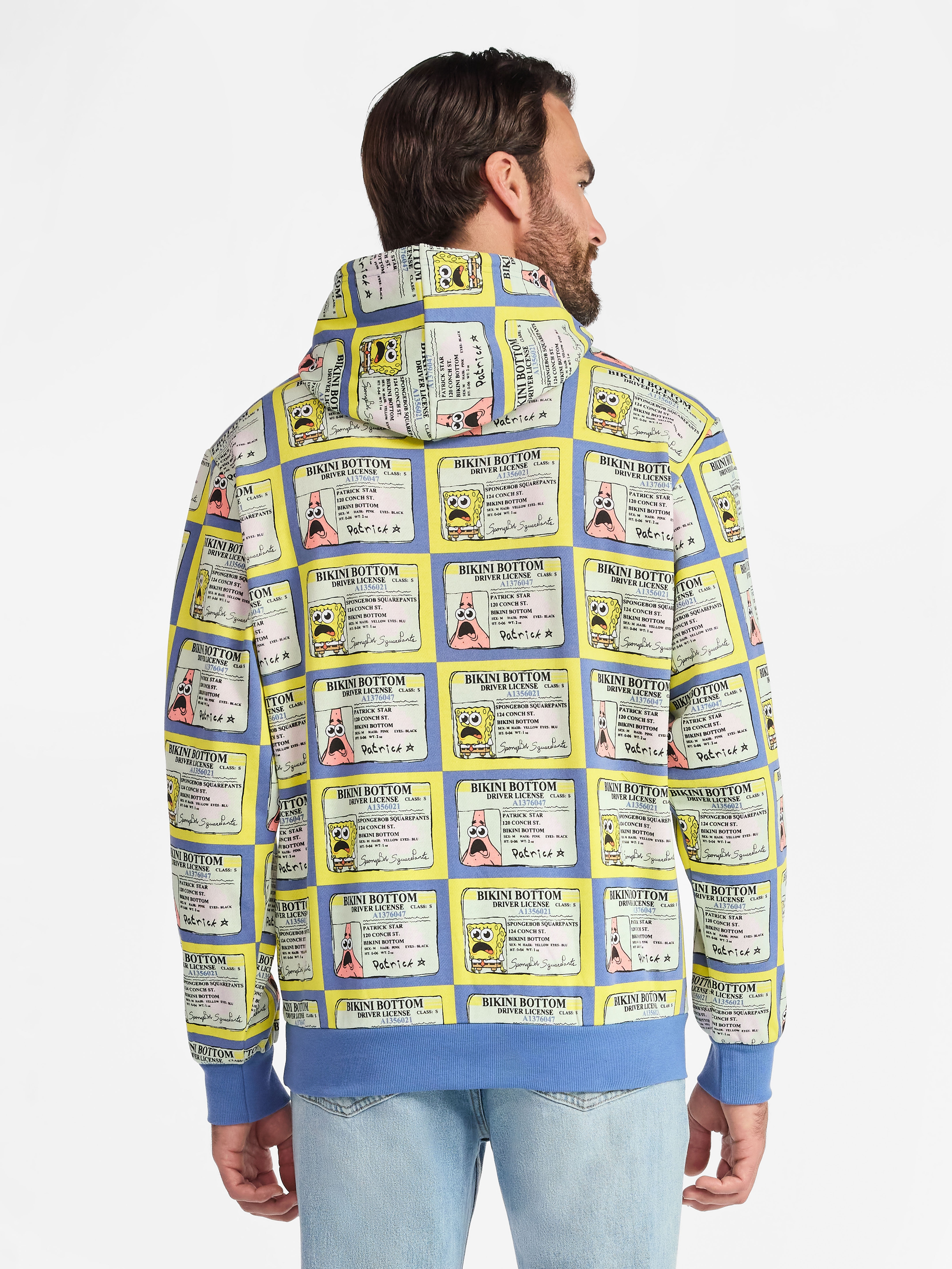 SpongeBob SquarePants Men's & Big Men's Graphic Fleece Hoodie with Long Sleeves, Sizes S-3XL