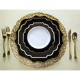 thumbnail image 6 of " OCCASIONS " 960 Piece set (120 Guests)-Heavyweight Wedding Party Disposable Plastic Plate Set - 120 x 10.5'' + 120 x 8'' + Silverware + Cups + Napkins (Imperial in White/Black & Gold), 6 of 10