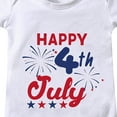 thumbnail image 3 of YDFCWX 4th of July Baby Girl Outfits Stars Print Sleeveless Romper Straps Bodysuit Cute Fourth of July Outfit for 0-3 Months,White, 3 of 3