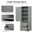 thumbnail image 4 of DEALTOPS Tall Spacious Storage Cabinet with 2 Drawers and Adjustable Shelves, Gray, 4 of 8