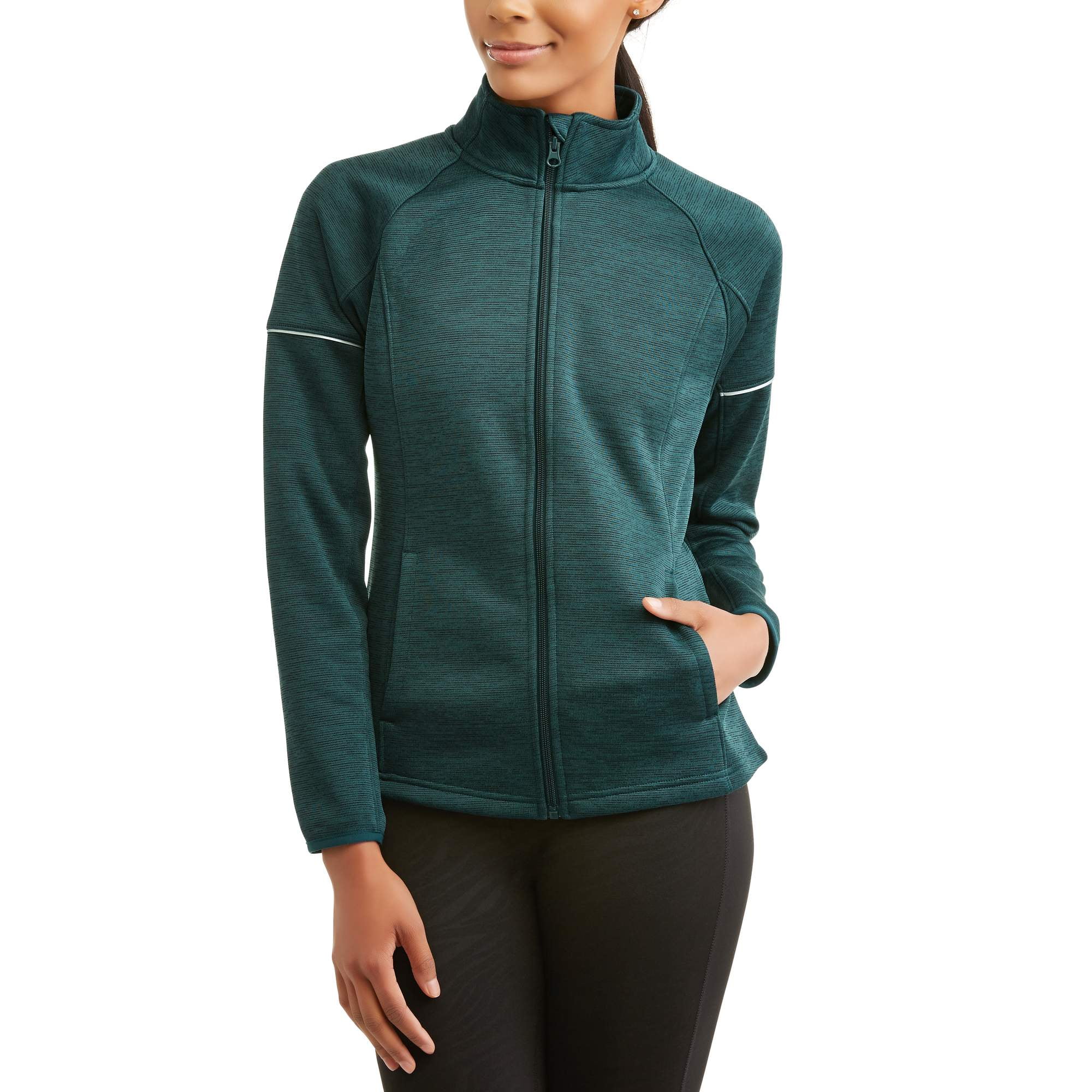 Danskin Now - Women's Active Cold Weather Full Zip Sweater Jacket - Walmart.com - Walmart.com