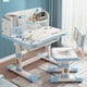 Kids Functional Desk and Chair Set, Height Adjustable Children School ...