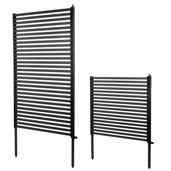 Sturdy Decorative Fence Screens, 3x4ft Black Galvanized Steel Privacy Screens for Backyard Seclusion