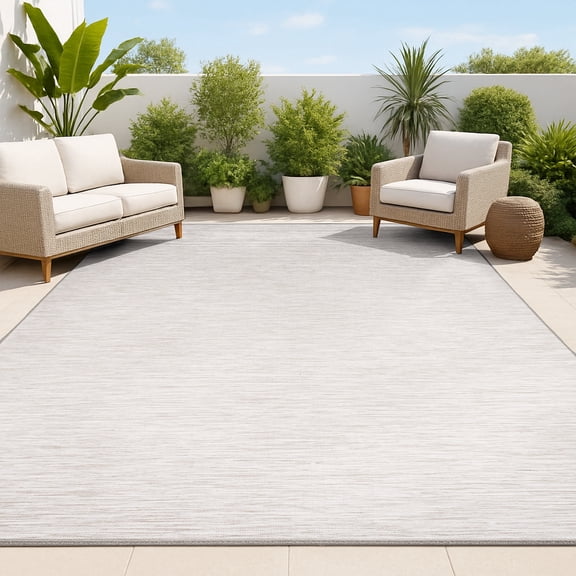 JONATHAN Y TUSCAN SUN 3 x 5 Area Rug, Ethan Flatweave - Light Gray, TSN100E-3