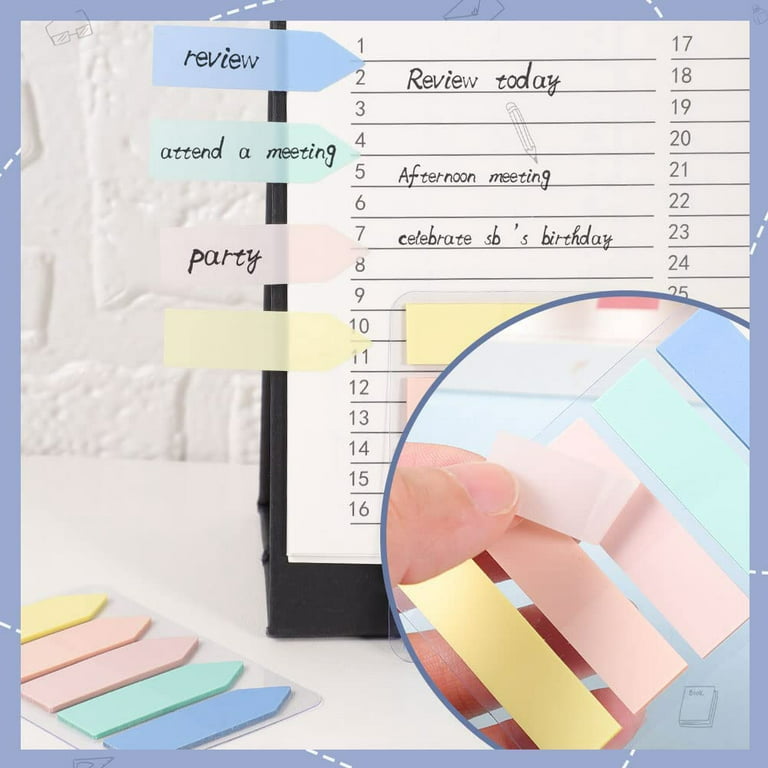  Book Notes Tabs 1050PCS Book Annotation Supplies Book Tabs  with Marker Pen Transparent Sticky Notes Sticky Tabs Page Markers Book  Markers Index Tabs for Aesthetic School Supplies : Office Products