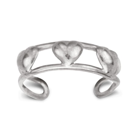 14k White Gold Adjustable Double Row With Dolphin Body Jewelry Toe Ring