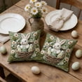 thumbnail image 6 of Cheapark Set of 2 Easter Bunny Pillow Covers 18x18 Inch Polyester Spring Decor for Sofa, 6 of 8