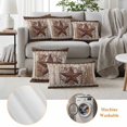 thumbnail image 6 of Texas Star Vintage Outdoor Waterproof Pillow Covers, Brown Retro Art Red Berry Wooden Decorative Square Throw Pillowcase Sofa Cushion Sham for Patio/Couch/Chair, 20"x20" 2 Pack, 6 of 8