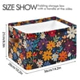 thumbnail image 4 of Yayeee 2 Pack Canvas Storage Basket with Handles for Shelves Fabric Bins Closet Organizer, Bright Colorful Flowers Pattern, 4 of 8