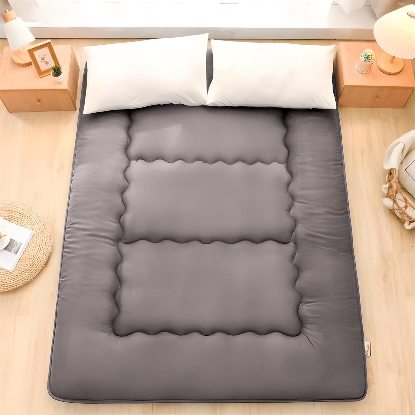 Lovote 4" Thick Floor Mattress - Japanese Futon Tatami Pad, Roll-Up Sleeping Mat for Guest/Bedroom