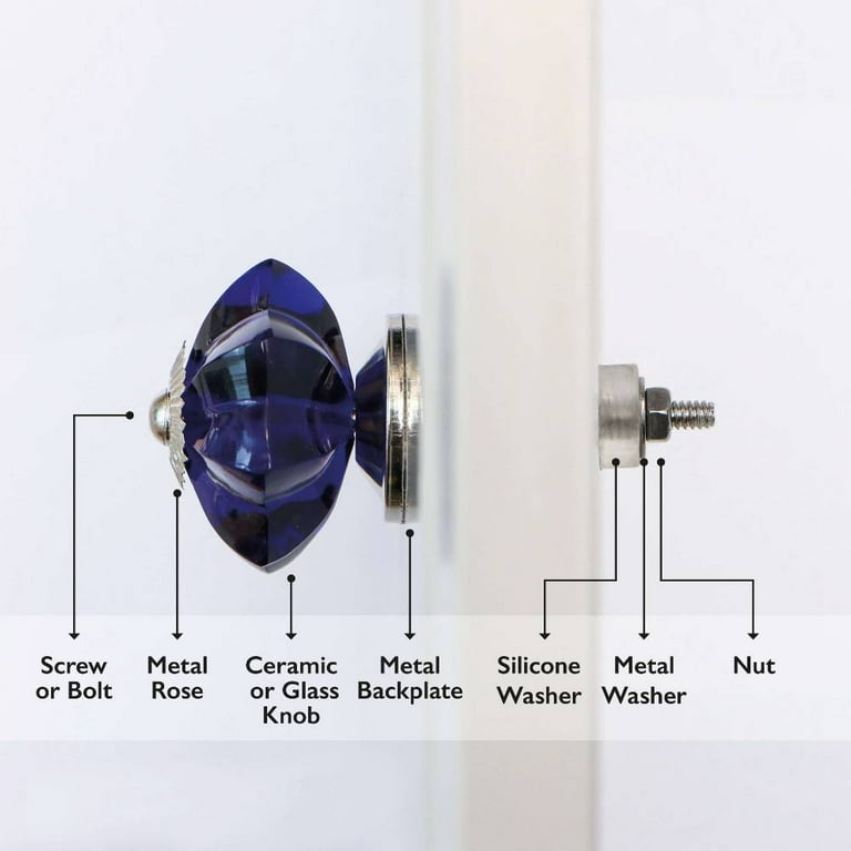 Set of Six Hobery Blue Glass Cabinet Knobs by Trinca-Ferro - Walmart.com