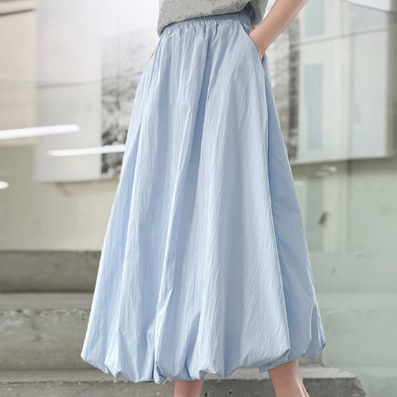 uublik Aline Skirts for Girls Blue Mini Skirts High Elastic Waisted Tiered Ruffle Skirt Size 5T-15