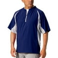thumbnail image 6 of Wire2wire Men's Performance Short Sleeve Baseball Cage Jacket Navy/Grey S, 6 of 9