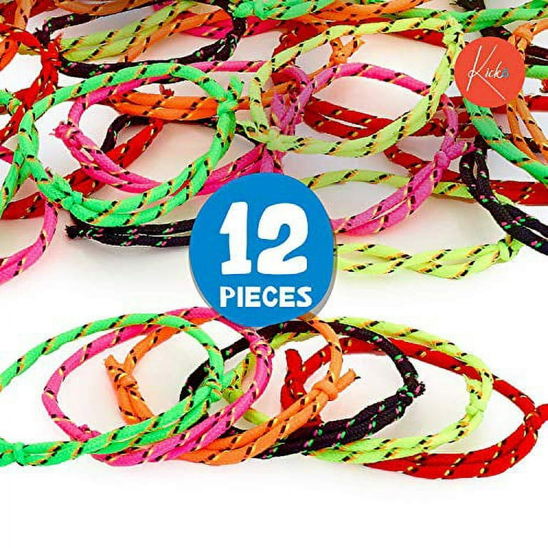 WILLBOND 216 Neon Friendship Bracelets Bulk for Kids Birthday Classroom  Student Gift Adjustable Paracord Bracelets Rope Woven Neon Colors Christmas