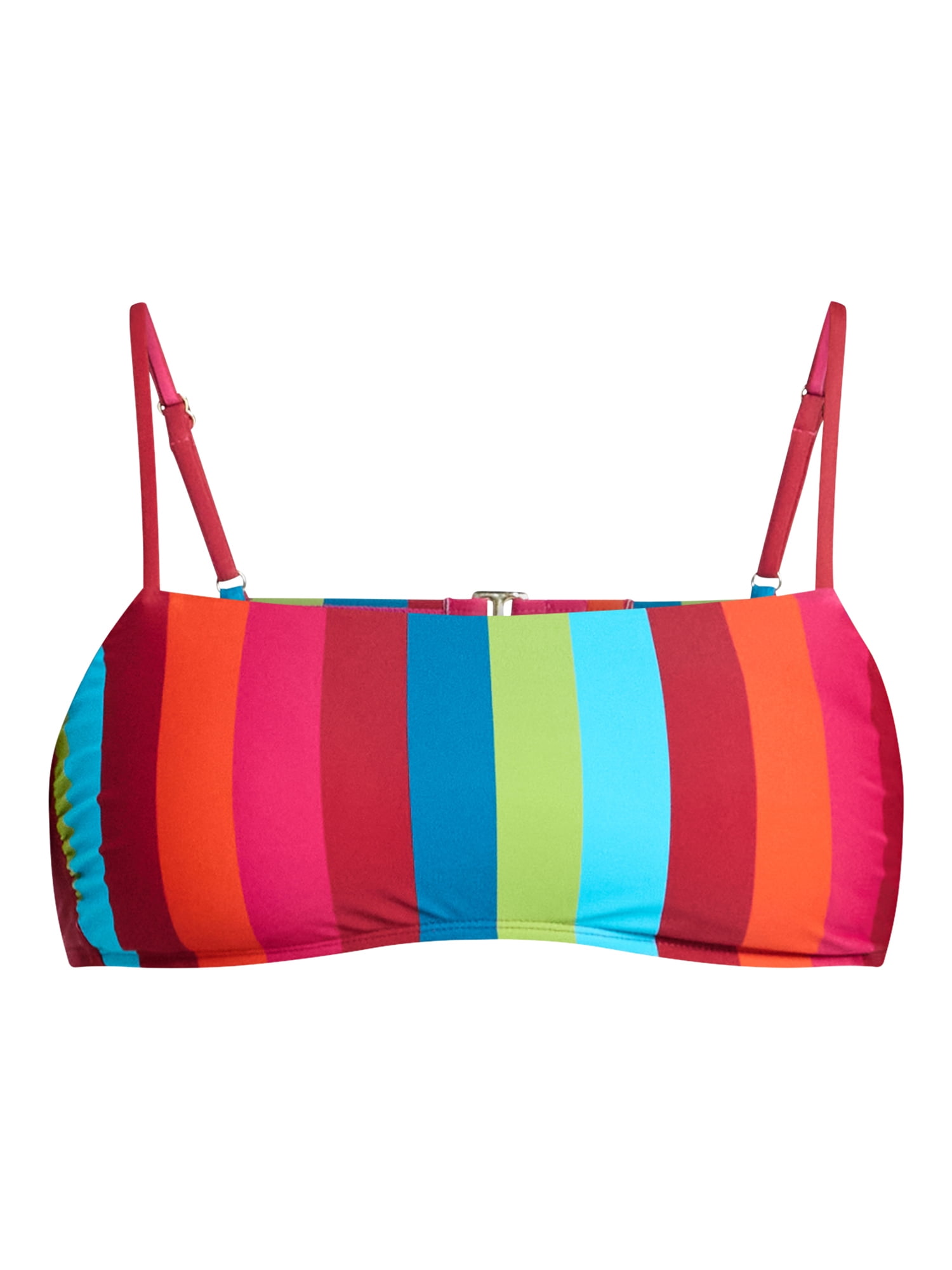 Time and Tru Women’s and Women’s Plus Striped Bralette Bikini Top, Sizes XS-3X, Family Swim